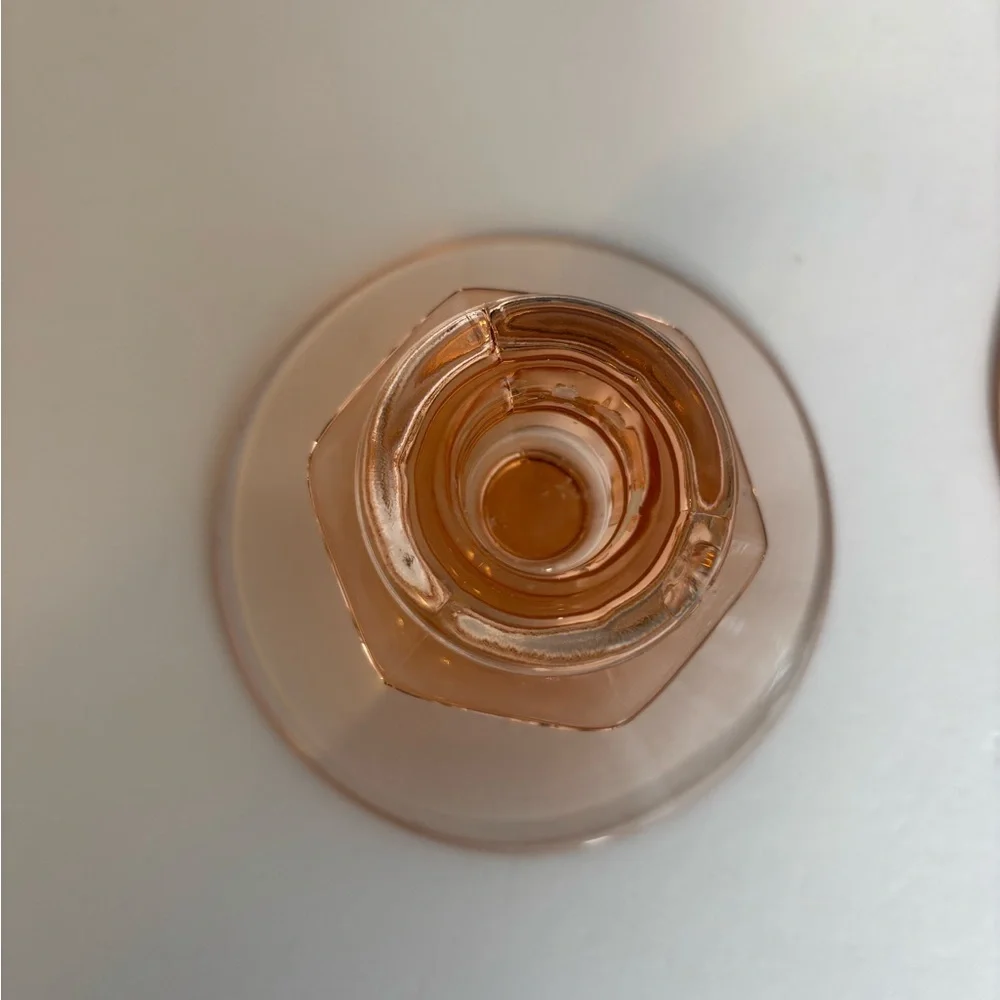 CANDLESTICKS PINK DEPRESSION GLASS